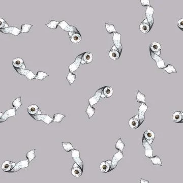 Pattern bathroom toilet paper roll sketch hand drawn Stock Illustration