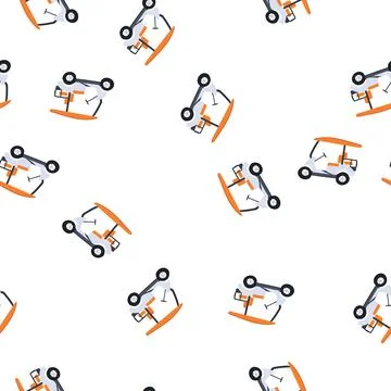 Pattern battery golf cart cartoon vector 스톡 일러스트
