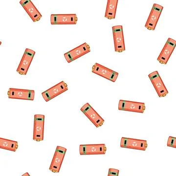 Pattern Battery recycling container accepting used energy cells 스톡 일러스트
