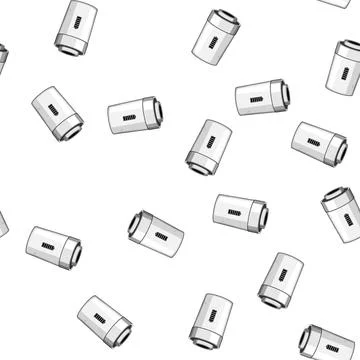 Pattern Battery recycling container with charge icon 스톡 일러스트