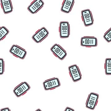 Pattern battery travel alarm clock cartoon vector 스톡 일러스트
