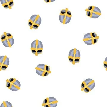 Pattern battle knight helmet cartoon vector Stock Illustration