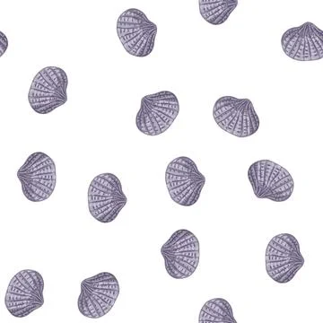 Pattern beach sea shell cartoon vector Stock Illustration