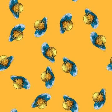 Pattern beach sunset sea sketch hand drawn Stock Illustration