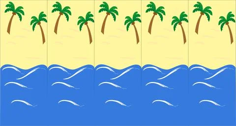 Pattern beach view Stock Illustration