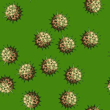 Pattern beach virus sketch hand drawn Stock Illustration
