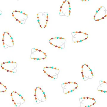 Pattern bead beads necklace cartoon vector Stock Illustration