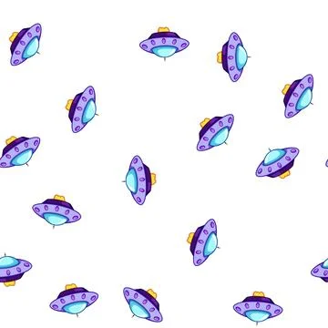 Pattern beam ufo ship cartoon vector Stock Illustration