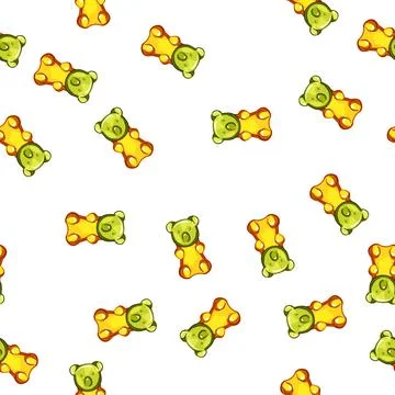 Pattern bear jelly candy cartoon vector 스톡 일러스트