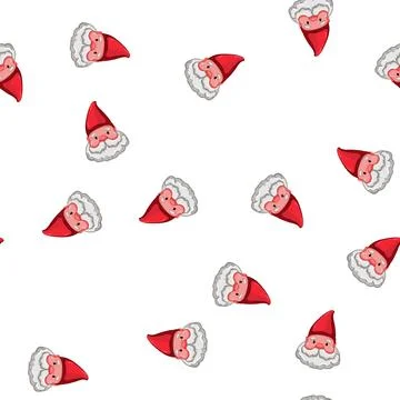Pattern beard garden gnome cartoon vector Stock Illustration