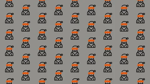 Pattern of Bearded Men Icons on Gray Background. Stock Footage 325381084