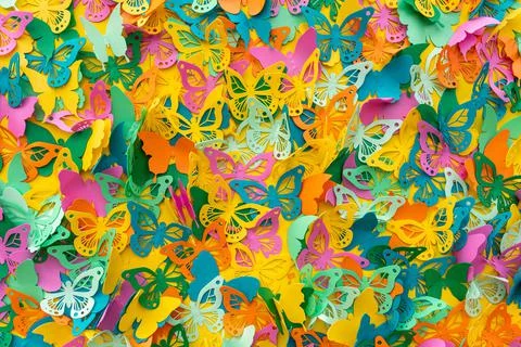 Pattern, beautiful abstract background texture made of colorful butterflies Stock Photos