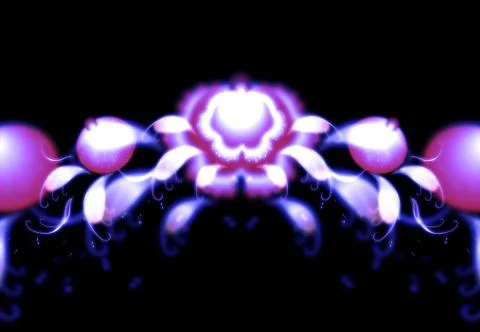 Pattern of beautiful blue flower on a black base Stock Illustration