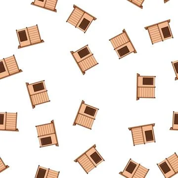 Pattern beautiful dog house cartoon vector Stock Illustration