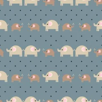 Pattern of beautiful elephants. Pattern Background with elephants. Children's Stock Illustration