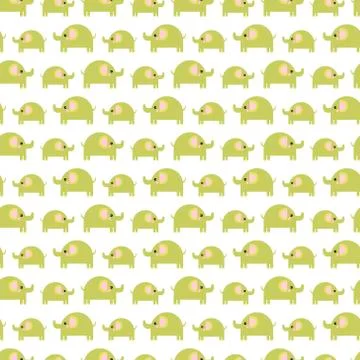 Pattern of beautiful elephants. Pattern Background with elephants. Children's Stock Illustration