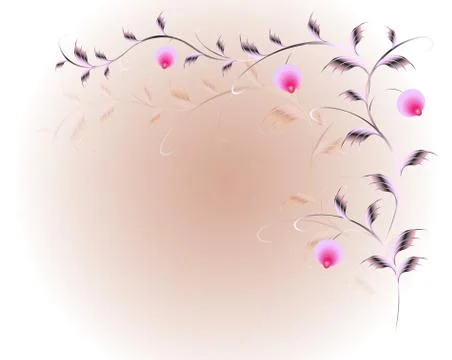 Pattern of beautiful flowers on a red base. EPS10 vector illustration Stock Illustration