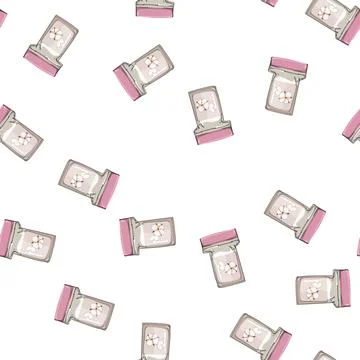 Pattern beauty cotton pad cartoon vector 스톡 일러스트