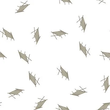Pattern bed cot camp cartoon vector Stock Illustration