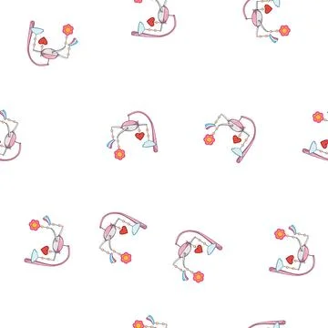 Pattern bed crib mobile cartoon vector Stock Illustration