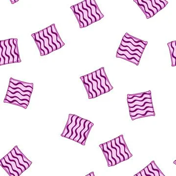 Pattern bed throw pillows cartoon vector Ilustración de archivo