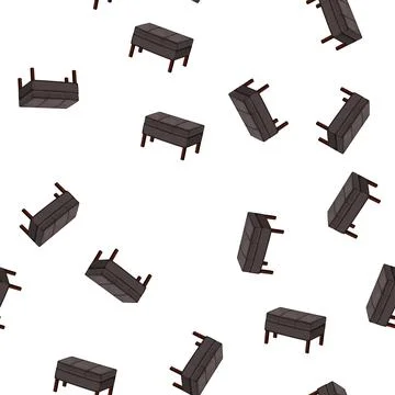 Pattern bedding bench bedroom cartoon vector イラスト素材