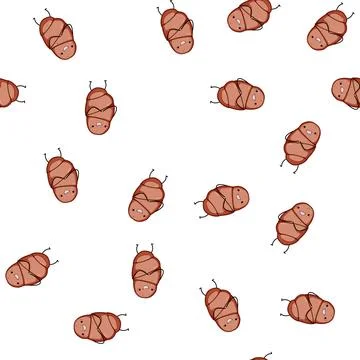 Pattern beef meat character cartoon vector Stock Illustration