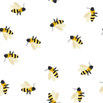 Pattern beekeeping bee cartoon vector Stock Illustration