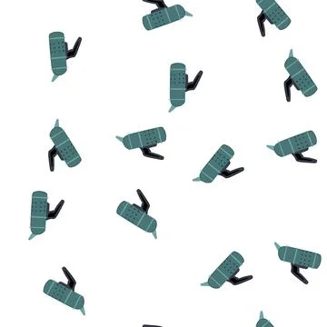 Pattern beekeeping bee smoker tool for apiary work flat Stock Illustration