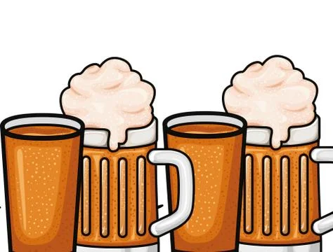 Pattern beer with foam isolated icon 스톡 일러스트