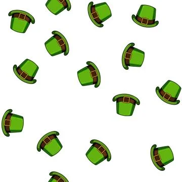 Pattern beer leprechaun green hat cartoon vector Stock Illustration