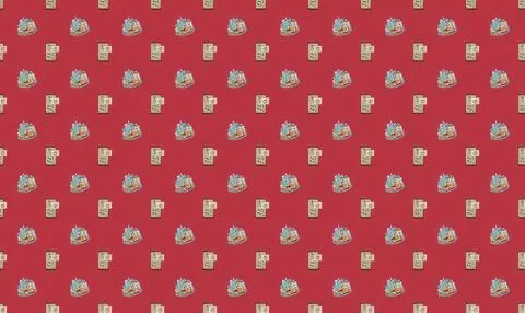Pattern of beer mugs and snacks on red background Stock Illustration