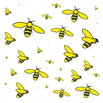 Pattern of bees insects backdrop Stock Illustration