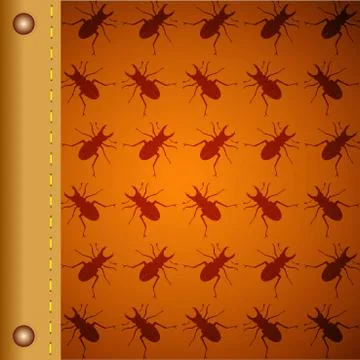 Pattern with beetles vector Stock Illustration
