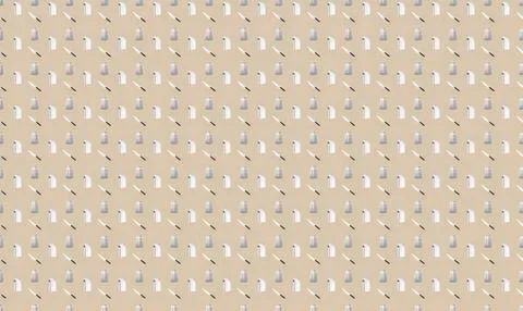 Pattern of beige leaves and branches on a light background Stock Illustration