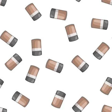 Pattern beige powder cosmetic cartoon vector Stock Illustration