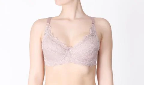 Pattern of beige woman's bra. Foto stock