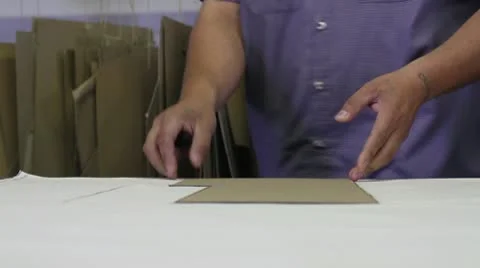 Pattern Being Cut for Furniture Stock Footage 10799742
