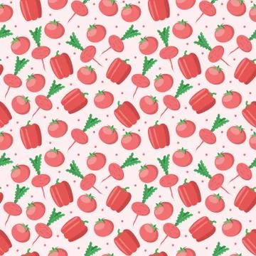 Pattern bell pepper tomato beetroot in minimal style on light background 스톡 일러스트