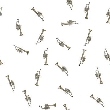 Pattern bell trumpet cartoon vector Stock Illustration