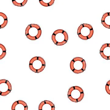 Pattern belt lifebuoy cartoon vector Stock Illustration