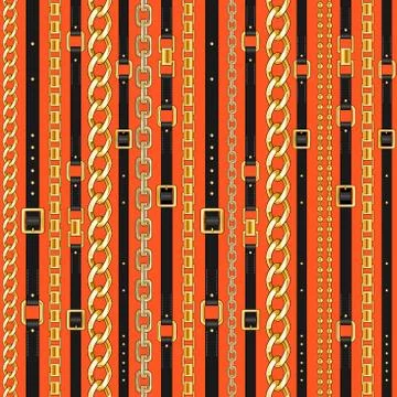 Pattern with belts and chain Stockillustratie