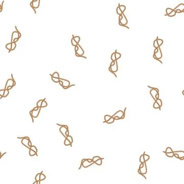 Pattern bend rope knot cartoon vector Illustrazione stock