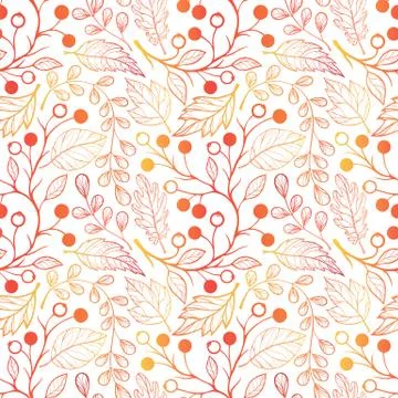 Pattern berries and leaves GRADIENT Stock Illustration