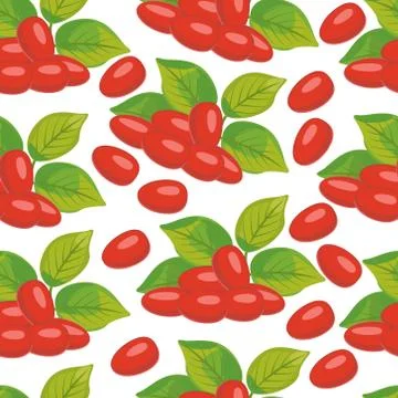 Pattern with berries Kizil Stock Illustration