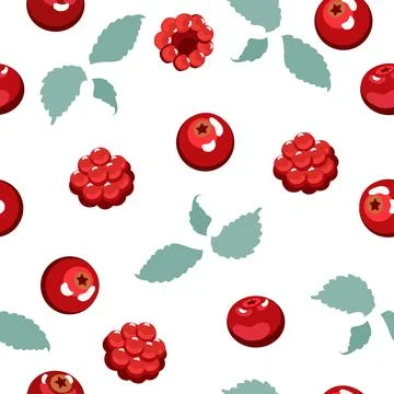 Pattern berries red Stock Illustration