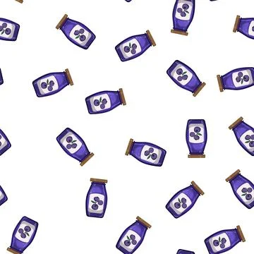 Pattern berry jam fruit food cartoon vector Stock Illustration
