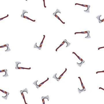 Pattern berserker viking axe cartoon vector Stock Illustration