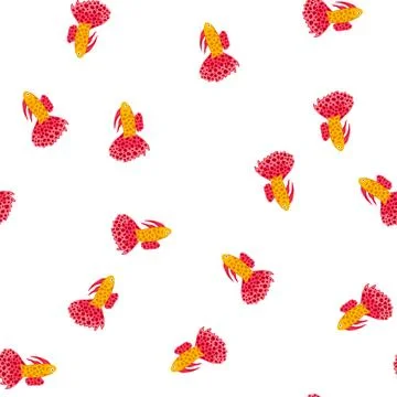 Pattern betta decorative fish cartoon vector Stock Illustration
