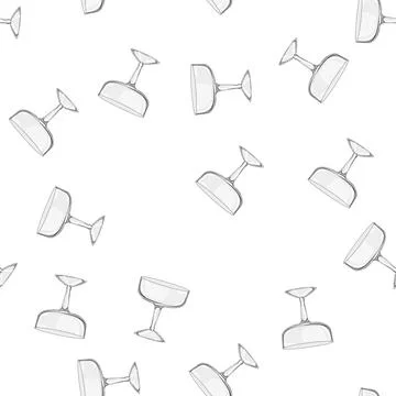 Pattern beverage cocktail glasses cartoon vector Stock Illustration